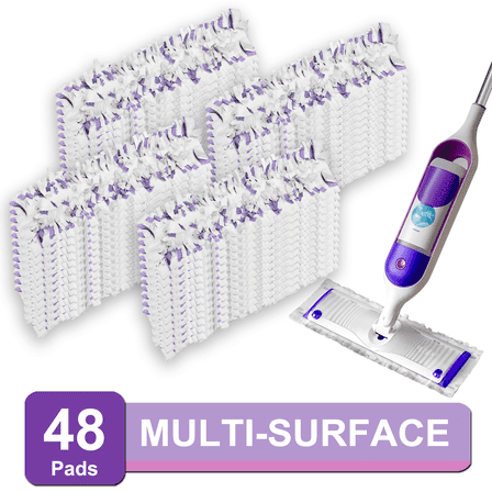 Surface Mopping Pad Refills for PowerMop Disposable Microfiber Pads for Tile, Vinyl, Laminate & Hardwood Floors, 48 Count