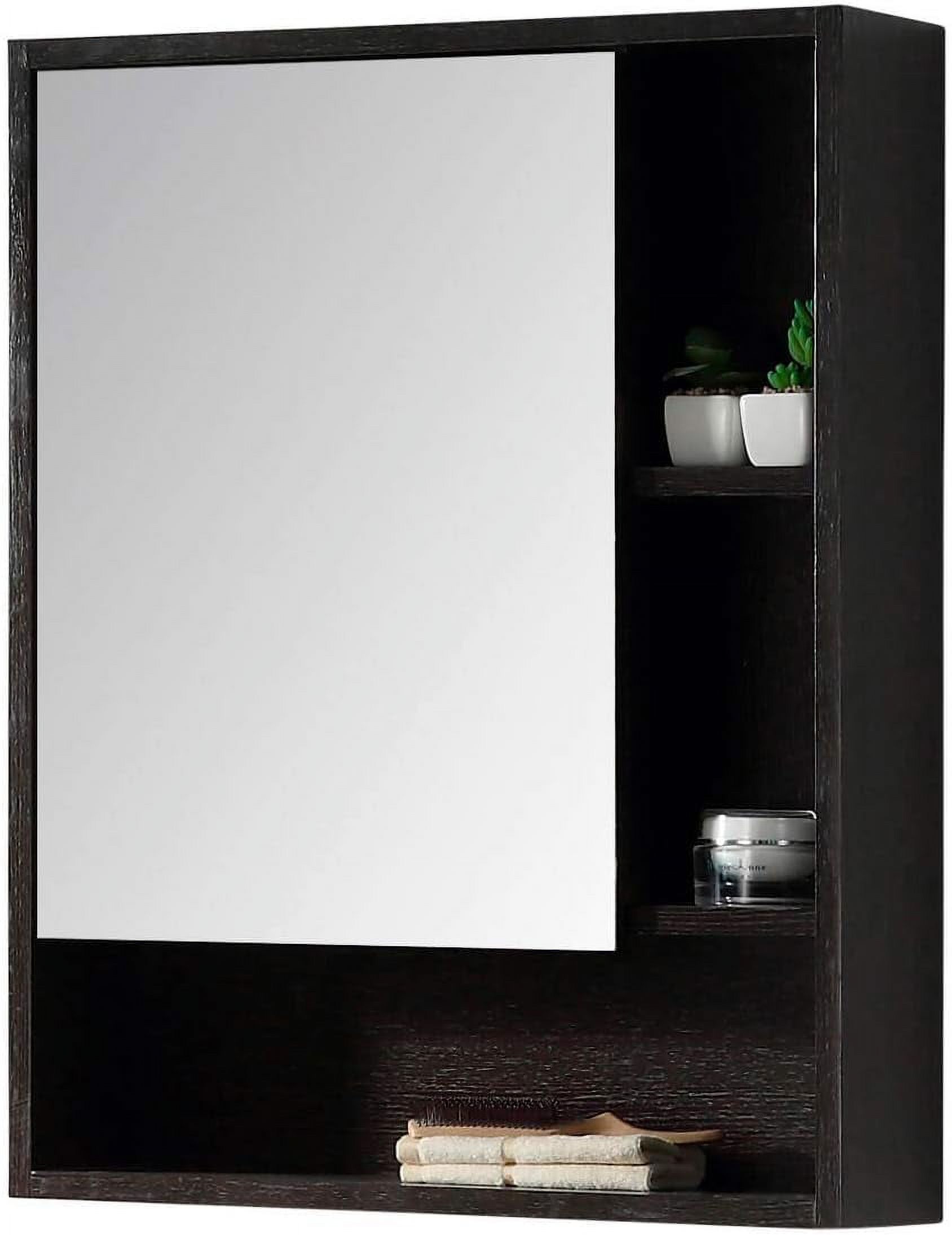 Surface Mount 24" Bathroom Medicine Cabinet, Black Oak Straight Grain ...