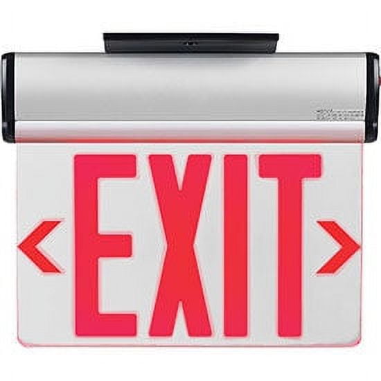 Global Industrial Surface Mount LED Edge Lit Exit Sign Red Letters Nickel-Cadmiu