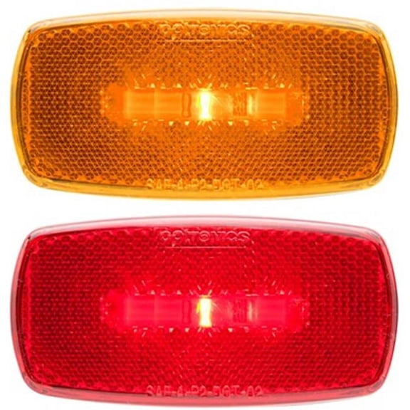 Surface Mount LED Marker & Clearance Lights with Reflex - Black & Amber