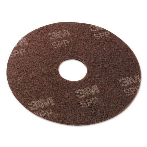 Surface Prep Floor Pads, 16" Diameter, Brown, 10/carton | Bundle of 5 Cartons