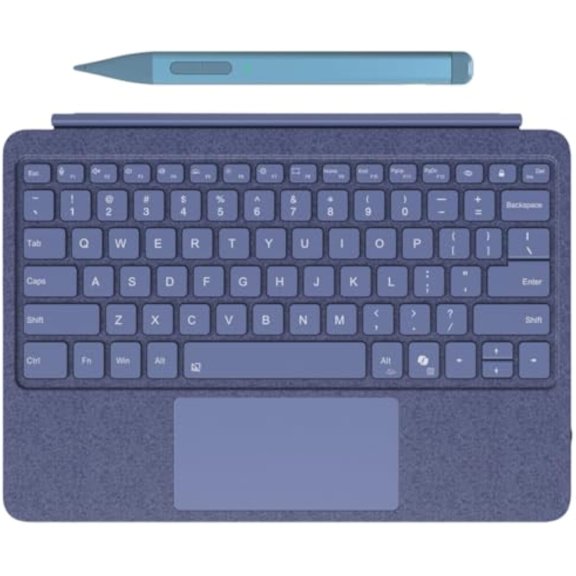 Surface Pro 12 Inch Keyboard & Slim Pen 2 Bundle, Portable Slim Type Cover with Multi-Touch Trackpad and Backlit Keys,Blue