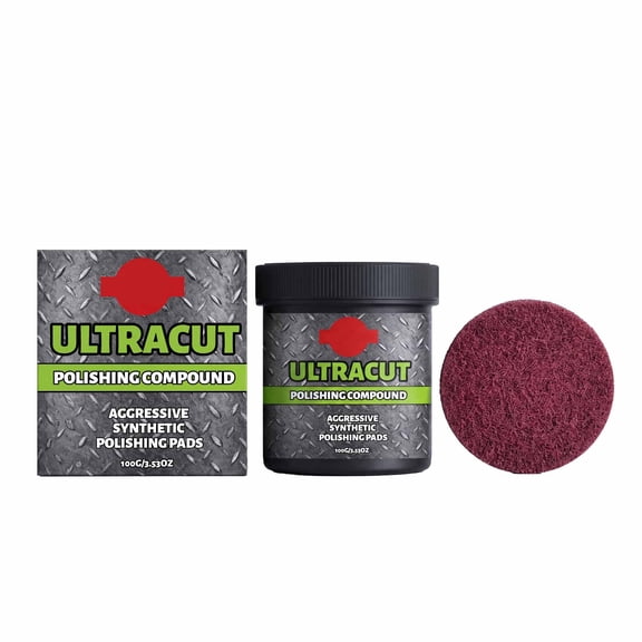 Surface Restoration Polish With Pad, Polishing Compound-Aggressive Synthetic Polishing Pads, Multi-Surface Scratch Remover for Metal, Stone, Tile & More