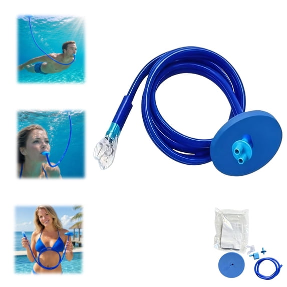 Surface Snorkel Underwater Breathing Device, Floating Dry Snorkel Tube with Air Valve, Long Breathing Hose for Diving Swimming, Beginner Friendly Water Gear