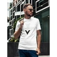thumbnail image 1 of Surface Texture Triangle Pattern Graphic Men White T-Shirt, Male Medium, 1 of 4