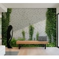 thumbnail image 1 of Surface Texture Wallpaper Wall Mural - Ivy On White Brick Wall, 1 of 8