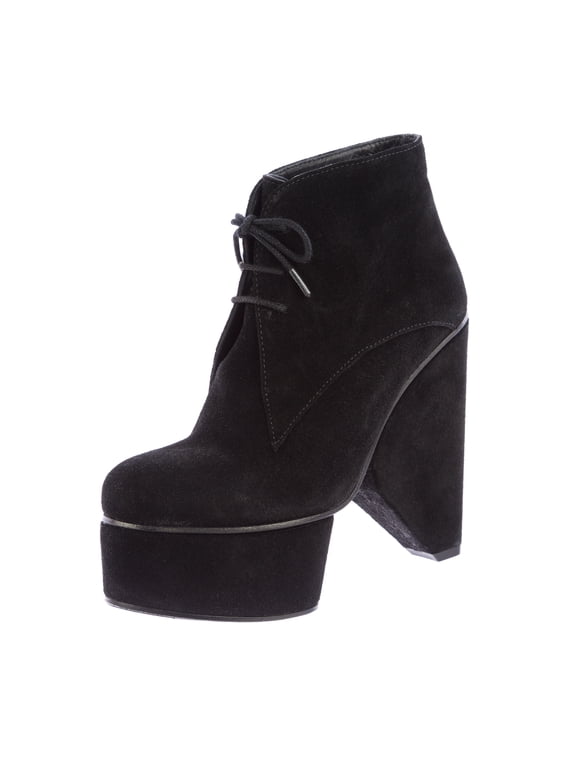 Women's Suede Bat Louna Derby V1 Lace Booties Size 4.5 Black