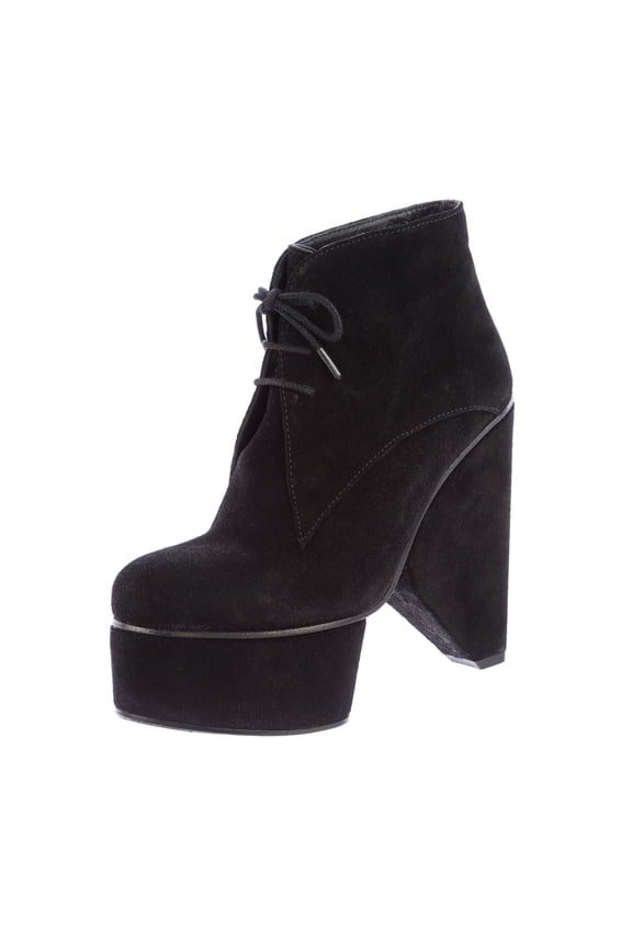 Women's Suede Bat Louna Derby V1 Lace Booties Size 4.5 Black