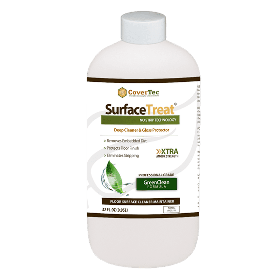 SurfaceTreat Deep Cleaner & Floor Protector One-Step Anti-Slip, Mark-Resistant, Green Cleaner & Floor Coating Transparent Finish, 1 Quart
