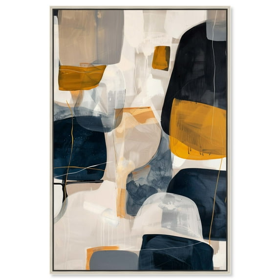 Surfaces Boho Neutral Abstract Canvas Wall Art by Art Remedy, Silver Floater Frame, 20"x30"
