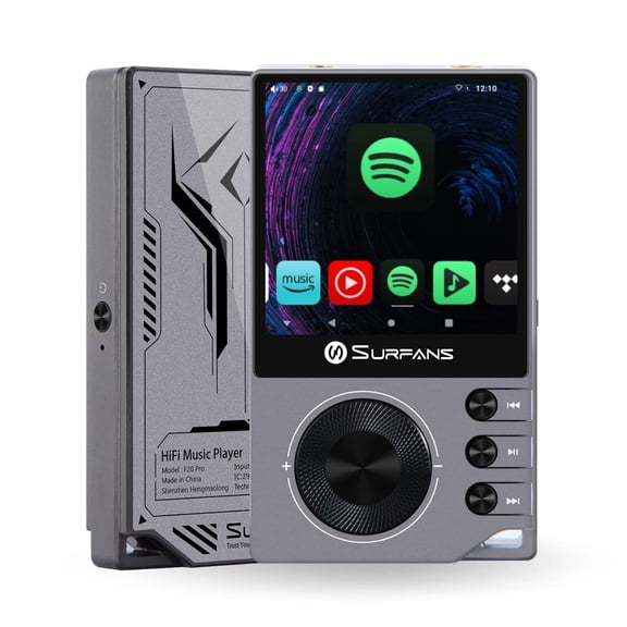 Surfans F20 Pro Hi-Res Portable Music Player - Gray, Dual ESS9018 DAC, DSD512, WiFi & Bluetooth LDAC, 4.4mm Balanced Output, 2.7" Touchscreen