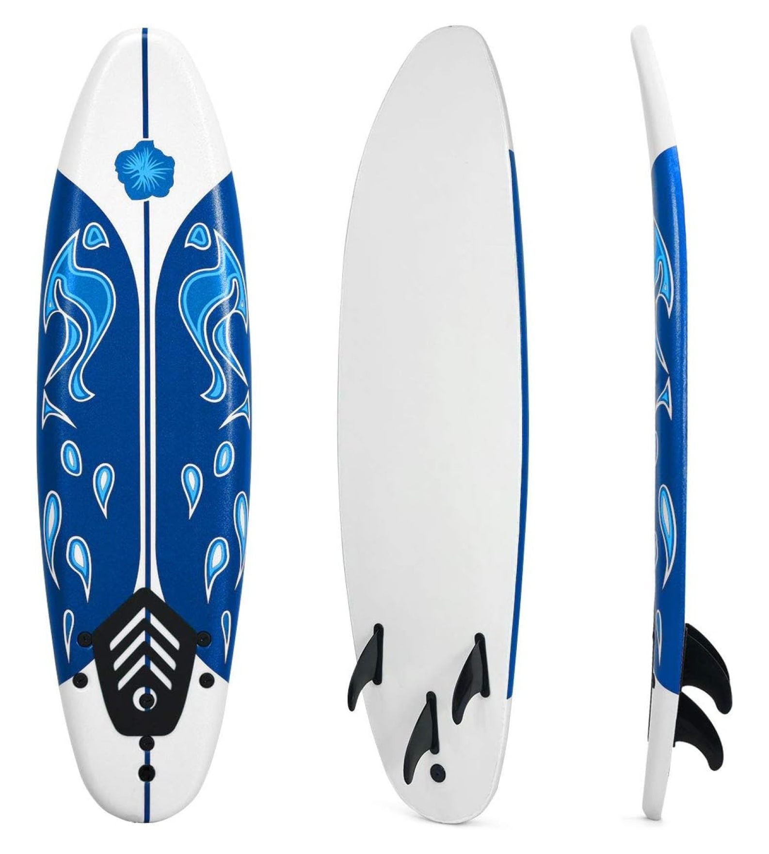 Surfboard, 6FT Stand Up Paddle Board with Removable Fins & Safety Leash, Lightweight Non-Slip Paddle Board for Teenagers, Adult, Beginners