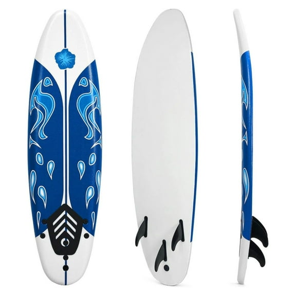 Surfboard, 6FT Stand Up Paddle Board with Removable Fins & Safety Leash, Lightweight Non-Slip Paddle Board for Teenagers, Adult, Beginners