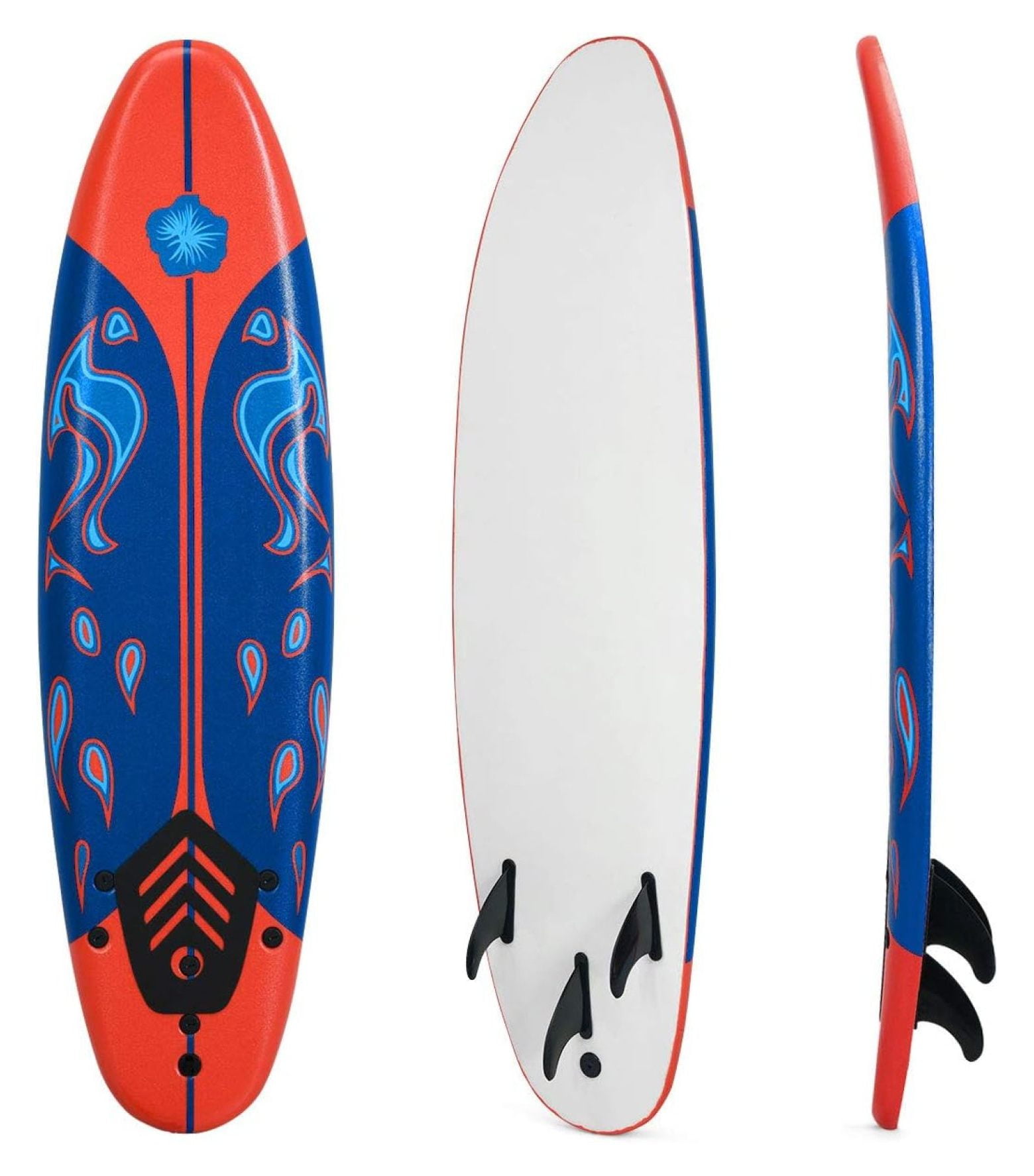 Surfboard, 6FT Stand Up Paddle Board with Removable Fins & Safety Leash, Lightweight Non-Slip Paddle Board for Teenagers, Adult, Beginners