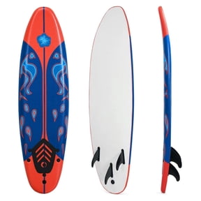 Surfboard, 6FT Stand Up Paddle Board with Removable Fins & Safety Leash, Lightweight Non-Slip Paddle Board for Teenagers, Adult, Beginners
