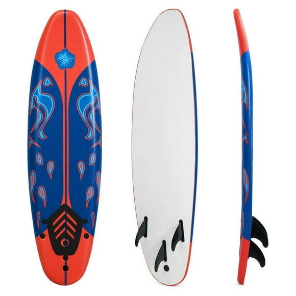 Surfboard, 6FT Stand Up Paddle Board with Removable Fins & Safety Leash, Lightweight Non-Slip Paddle Board for Teenagers, Adult, Beginners