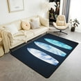 thumbnail image 1 of Surfboard Area Rug Summer Surfing Ocean Adventure Sports Kids Adults Rugs For Bedroom Playroom Bedside,Watercolor Flowers Palm Leaves Navy Blue Indoor Rug For Home Decor 3x5ft, 1 of 6