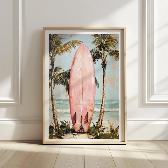 Surfboard Beach Print Coastal Ocean Art Poster Decor, Unframed Poster Size 8x12 F03.1.22l247