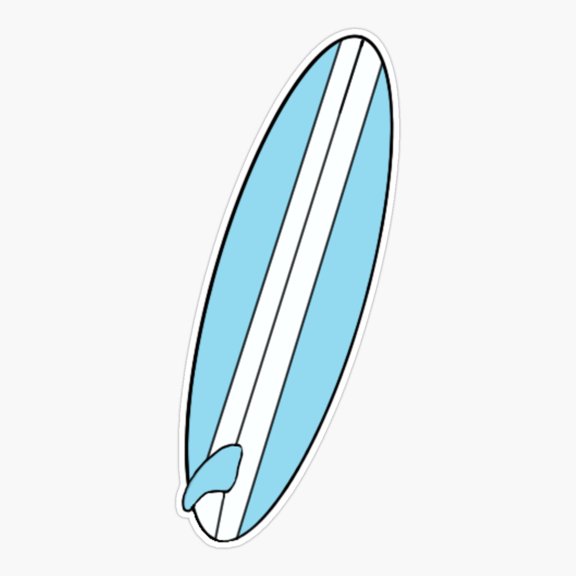 Surfboard Beach Wave Design Sticker