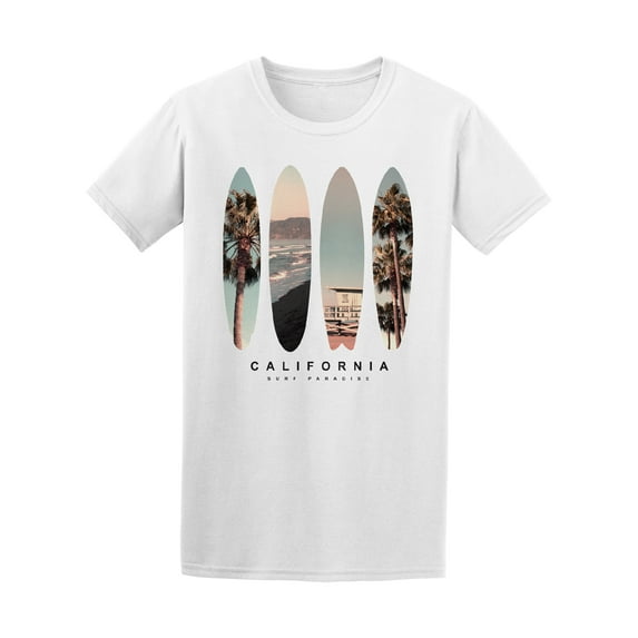 Surfboard California Beach Photo T-Shirt - Image by Shutterstock, Male x-Large