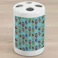 thumbnail image 1 of Surfboard Ceramic Toothbrush Holder, Aloha Hawaii Live Free Ocean Water Sports Inspired Pattern Coastal Inspirations, Decorative Versatile Countertop for Bathroom, 4.5" X 2.7", Multicolor, 1 of 4