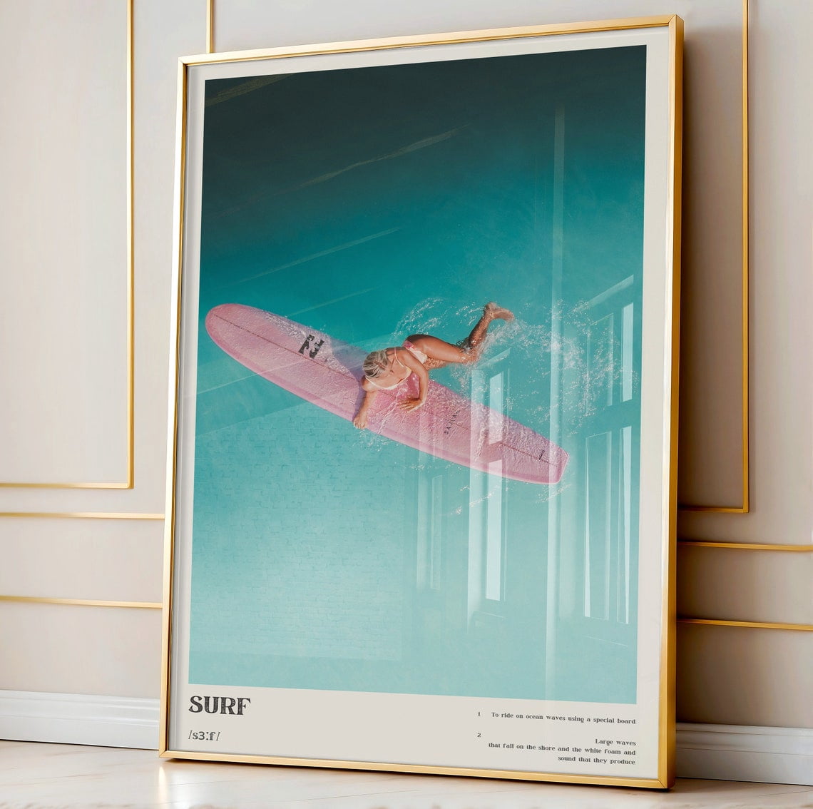 Surfboard Definition Coastal Ocean Wall Art Poster - Walmart.com
