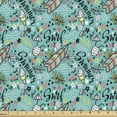 thumbnail image 1 of Ambesonne Surfboard Fabric by the Yard Upholstery, Tropic Floral Design, 3 Yards, Turquoise Multicolor, 1 of 4
