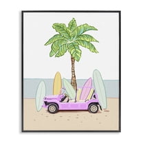 Surfboard Filled Car Black Framed Giclee Art, design by Ziwei Li
