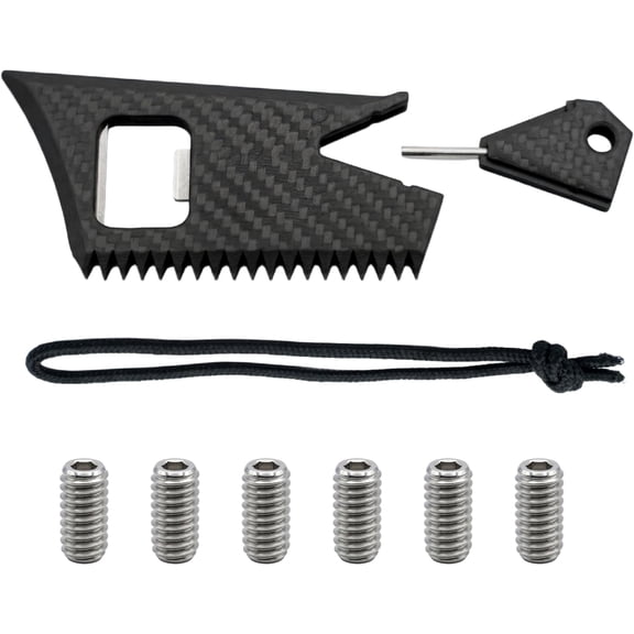 Surfboard Fin Multi-Tool Wax Comb Kit, Includes Fin Key, Bottle Opener, Scraper and Leash String, Stainless Steel Grab Screws Compatible with FCS, Futures, Longboard and SUP
