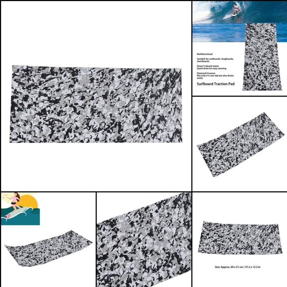 Surfboard Grip Pad: Non,Slip EVA Foam Traction, Enhance Balance Performance, Trimmable DIY Design