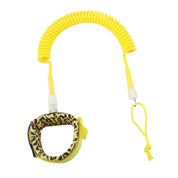 Surfboard Leash 10ft Paddle Board Ankle Strap TPU Portable Coiled Spring Leg Foot Rope Surfing Leash for Surfing Tied Surfboard Accessories Yellow
