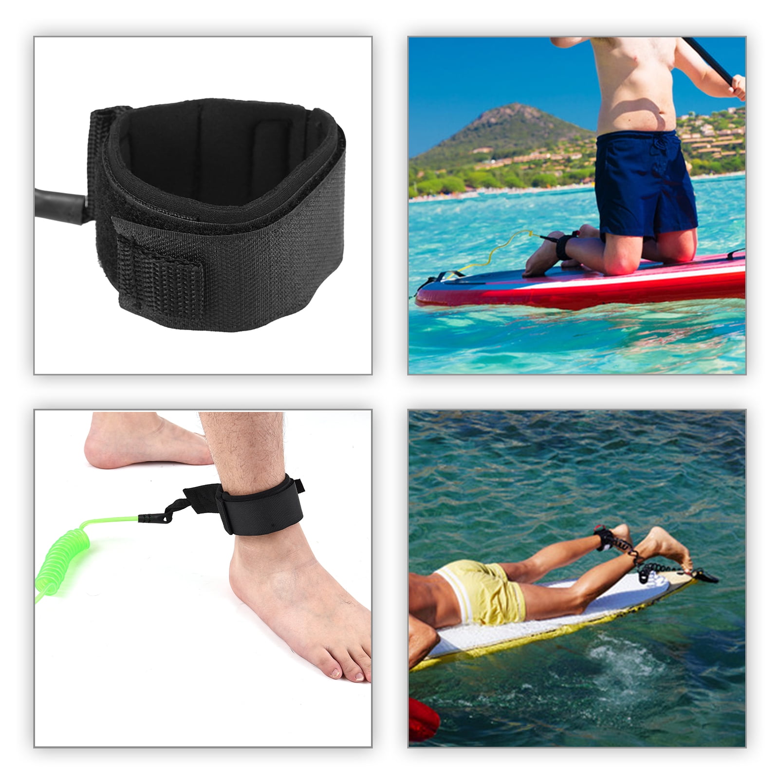 Surfboard Leash,Paddle Ankle Coiled Rope 1.2m/ 4ft Rope Safety Coi Rope ...