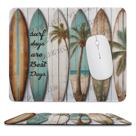 Surfboard Mouse Pad With Stitched Edge,Non-Slip Rubber Base,Premium-Textured, Gaming Mouse Pad for Wireless Mouse,Computers,Laptop,Home and Office 10"x12"