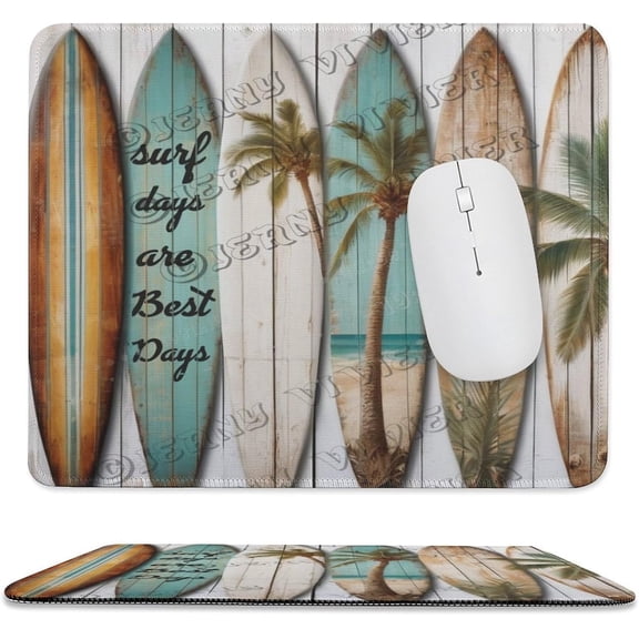 Surfboard Mouse Pad with Stitched Edge,Non-Slip Rubber Base,Premium-Textured, Gaming Mouse Pad for Wireless Mouse,Computers,Laptop,Home and Office 10"x12"