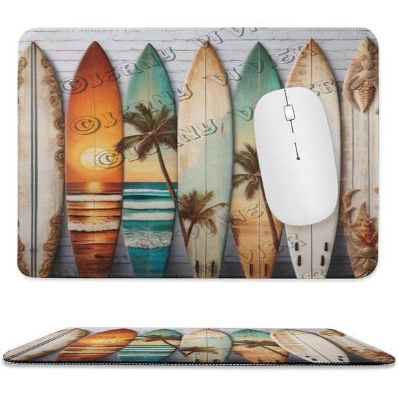 Surfboard Mouse Pad with Stitched Edge,Non-Slip Rubber Base,Premium-Textured, Gaming Mouse Pad for Wireless Mouse,Computers,Laptop,Office,Beach Themed 8"x10"