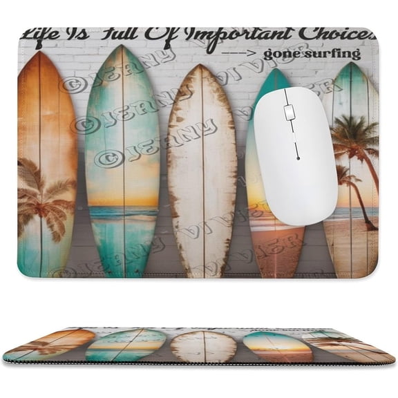 Surfboard Mouse Pad with Stitched Edge,Non-Slip Rubber Base,Premium-Textured, Gaming Mouse Pad for Wireless Mouse,Computers,Laptop,Office, Surfer Gifts 8"x10"