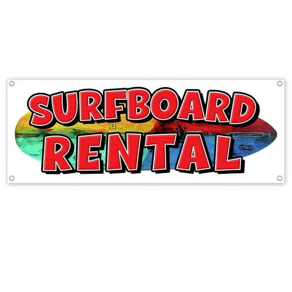 Surfboard Rental 13 oz Vinyl Banner With Metal Grommets