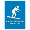 thumbnail image 1 of Surfboard Riding Permitted Rust Free Aluminum Sign - Printed With Professional Graphics - Easy To Mount - Indoor & Outdoor Use, 1 of 4