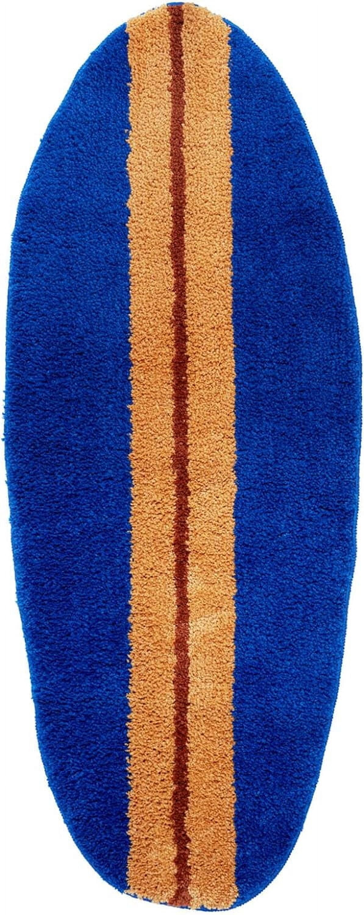 Surfboard Rug, Surfboard Shaped Bath Mat for Y2K Room Decor, Non-Slip Flocking Hypebeast Carpet for Living Room Decor, Stussy Rug Alt Room Decor Soft Doormat for Bedroom (Dark Blue)