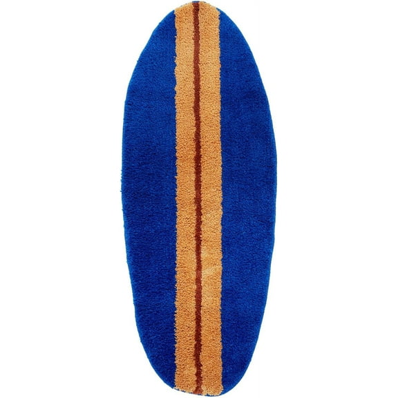 Surfboard Rug, Surfboard Shaped Bath Mat for Y2K Room Decor, Non-Slip Flocking Hypebeast Carpet for Living Room Decor, Stussy Rug Alt Room Decor Soft Doormat for Bedroom (Dark Blue)