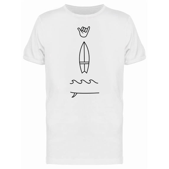 Surfboard Shaka Hand Tee Men's -Image by Shutterstock