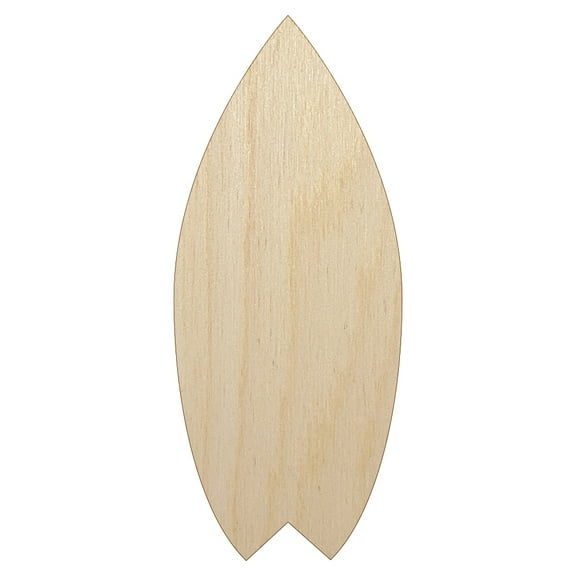 Surfboard Solid Wood Shape Unfinished Piece Cutout Craft DIY Projects - 4.70 Inch Size - 1/4 Inch Thick