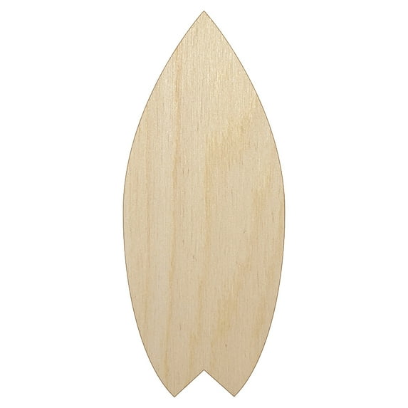Surfboard Solid Wood Shape Unfinished Piece Cutout Craft DIY Projects - 6.25 Inch Size - 1/8 Inch Thick