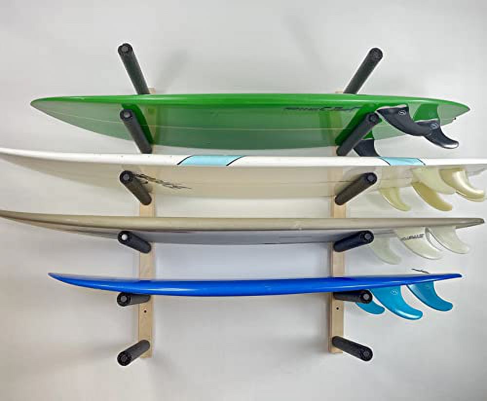 Surfboard, Wakeboard, Kiteboard Wall Rack Mount - Holds 6 Boards ...