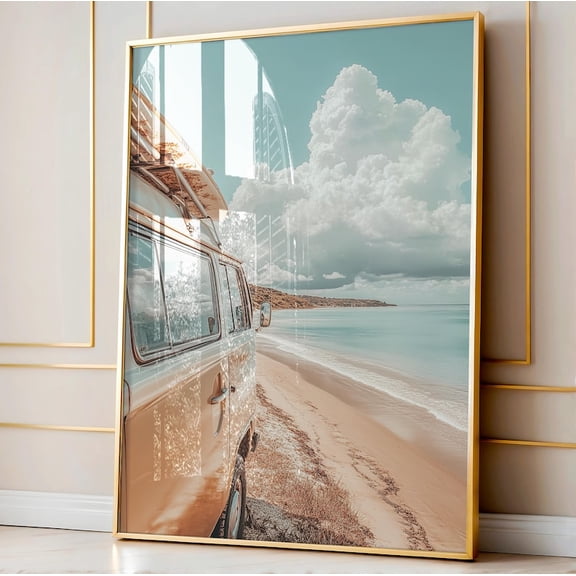 Surfboard Wall Art, Coastal Summer Decor, Beachy Decor, Minimalist Photography, Boho Home Decor, Housewarming Gift, Beach Waves Print Decor Size 24x36 Unframed Poster