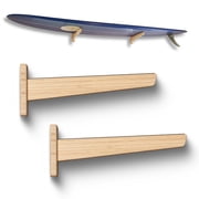 Vagabond Racks Bamboo Surfboard Wall Rack   Horizontal Wall Mount Shelf for Surfboards   Indoor Display Storage, Easy Install, Holds Up to 35 lbs