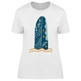 thumbnail image 1 of Surfboard With Stars And Sea T-Shirt Women -Image by Shutterstock, Female 3X-Large, 1 of 2
