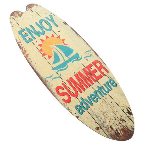 Surfboard Wooden Sign Beach Them Pendant Charming Decor Vintage Wall Outdoor Vacation Indoor Plaque