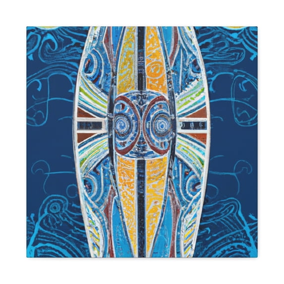 "Surfboard at Sunset" - Canvas