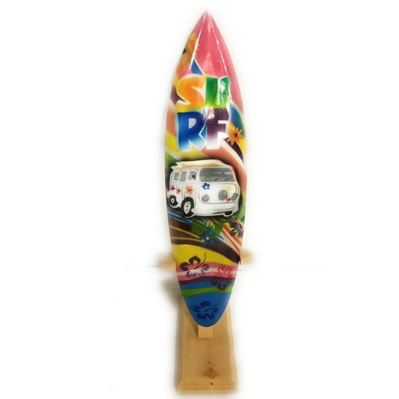 Surfboard w/ Stand 70's VW Van Design 12" - Trophy | #lea03m30